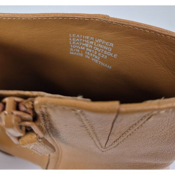 Tory Burch Women's Brown Brooke Stamped Heel Leather Bootie Size 10.5 - Picture 7 of 7